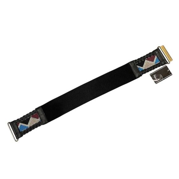 Wish Women\'s Wide Belt Multicolor Geometric Pattern Adjustable One Size